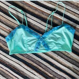 New Free People Contrast Bralette- Blue Combo